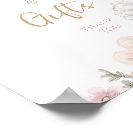 Butterfly Floral Baby shower Poster (Hoek)