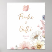 Butterfly Floral Baby shower Poster (Voorkant)
