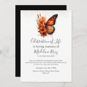 Butterfly Floral Botanische viering van het leven Kaart (Voorkant / Achterkant)