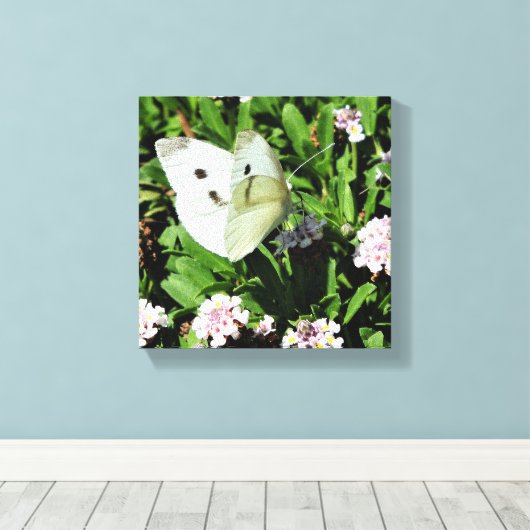 Butterfly Floral Canvas Print (Insitu (Houten vloer))