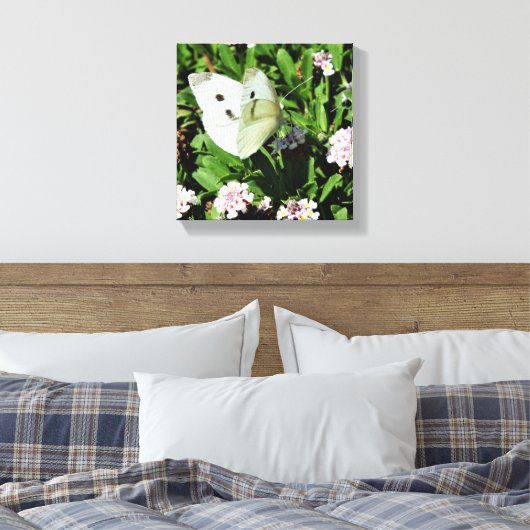 Butterfly Floral  Canvas Print (Insitu (Slaapkamer))