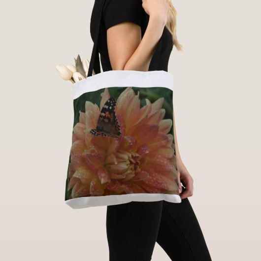 Butterfly Floral Canvas tas - Medium (Dichtbij)