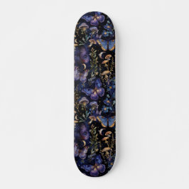 Butterfly Floral Celestial Mystical Dark Pattern Persoonlijk Skateboard