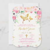 Butterfly Floral Confirmation Invitation Kaart (Voorkant)