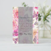 Butterfly Floral Foto Sympathy Begrafenismonument Bedankkaart (Staand voorkant)