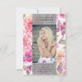 Butterfly Floral Foto Sympathy Begrafenismonument Bedankkaart (Achterkant)