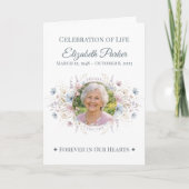 Butterfly Floral Funeral Program Template Kaart (Voorkant)