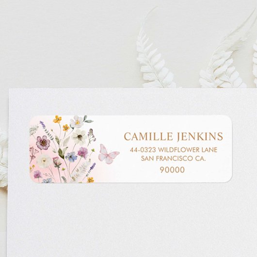 Butterfly Floral Garden Baby shower Etiket