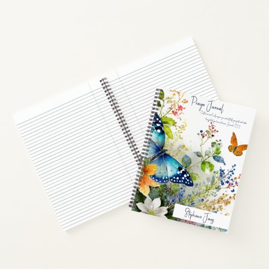 Butterfly floral gepersonaliseerd gebedsjournaal notitieboek (Binnen)