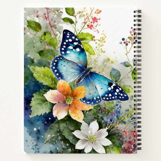 Butterfly floral gepersonaliseerd gebedsjournaal notitieboek (Achterkant)