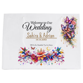 Butterfly Floral Gift Bag -Customization Available Groot Cadeauzakje