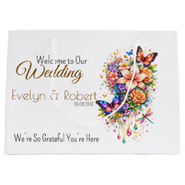 Butterfly Floral Gift Bag -Customization Available Groot Cadeauzakje