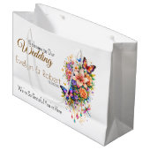 Butterfly Floral Gift Bag -Customization Available Groot Cadeauzakje (Voorkant Gekanteld)