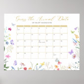 Butterfly Floral Guess De Aankomstdatum Kalender Poster (Voorkant)