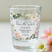 Butterfly Floral Lijst Quinceanera Bewaar de datum Shot Glas