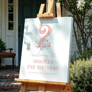 Butterfly Floral Meisje Verjaardagsfeestje Welkoms Poster