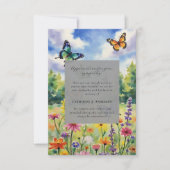 Butterfly Floral Memorial Foto Sympathy Funeral Bedankkaart (Voorkant)