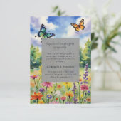 Butterfly Floral Memorial Foto Sympathy Funeral Bedankkaart (Staand voorkant)