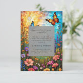 Butterfly Floral Memorial Foto Sympathy Funeral Bedankkaart (Staand voorkant)