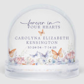 Butterfly Floral Memorial Fotoherinnering Sneeuwbol (Achterkant)