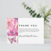 Butterfly Floral Modern Sympathie Funeral Bedankkaart (Staand voorkant)