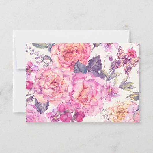 Butterfly Floral Modern Sympathie Funeral Bedankkaart (Achterkant)