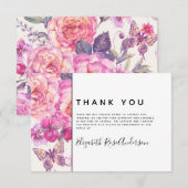 Butterfly Floral Modern Sympathie Funeral Bedankkaart (Voorkant / Achterkant)