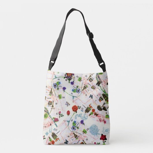  Butterfly Floral Paris Street Waterverf Crossbody Tas (Achterkant)