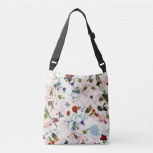  Butterfly Floral Paris Street Waterverf Crossbody Tas