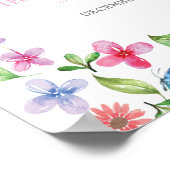 Butterfly floral party Welcome Sign. Poster (Hoek)