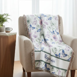 Butterfly Floral Pattern Throw Blanket Deken