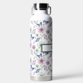 Butterfly Floral Pattern Water Bottle Waterfles (Voorkant)