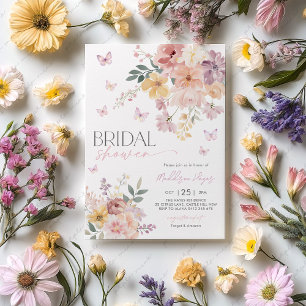 Butterfly Floral Peach Roze Paarse Vrijgezellenfee Kaart