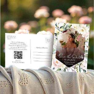 Butterfly Floral Quinceanera foto Sla de datum op Briefkaart