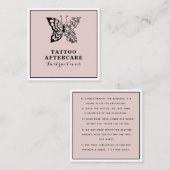 Butterfly Floral Tattoo Nazorg Instructies Vierkante Visitekaartje (Voorkant / Achterkant)