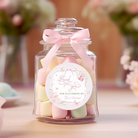 Butterfly Floral Thank You Fluttering By Ronde Sticker