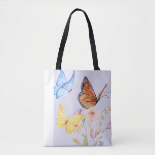 Butterfly & floral Vibes Canvas tas