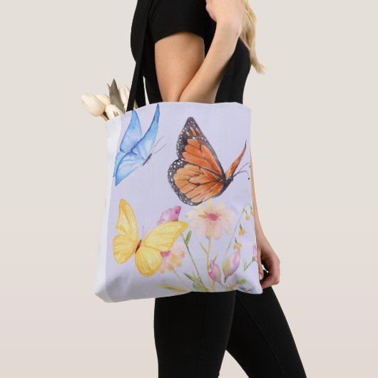 Butterfly & floral Vibes Canvas tas (Dichtbij)