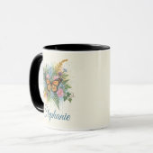 Butterfly Floral Wreath Two-Tone Coffee Mug Mok (Voorkant links)