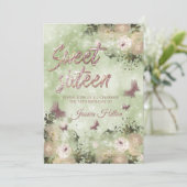 Butterfly florale tuinzoet zestien kaart (Staand voorkant)