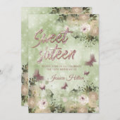 Butterfly florale tuinzoet zestien kaart (Voorkant / Achterkant)