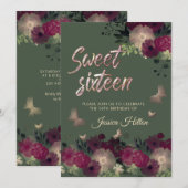 Butterfly florale tuinzoet zestien kaart (Voorkant / Achterkant)