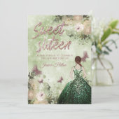 Butterfly florale tuinzoet zestien kaart (Staand voorkant)