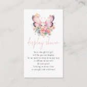 Butterfly Florals Script Display Baby shower Informatiekaartje (Voorkant)