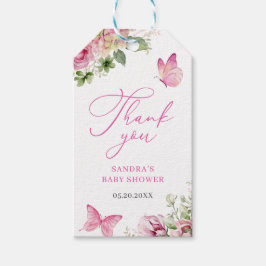 Butterfly Flower Bedankt Baby shower Cadeaulabel
