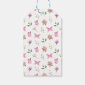 Butterfly Flower Bedankt Baby shower Cadeaulabel (Achterkant)