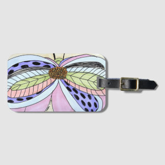 Butterfly Flower Blank Bagagelabel