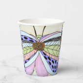 Butterfly Flower Blank Papieren Bekers (Voorkant)