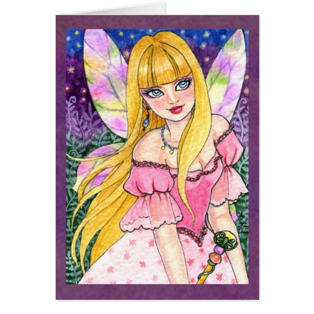 Butterfly Flower Fairy Fantasy Card van Ann Howard (Voorkant)