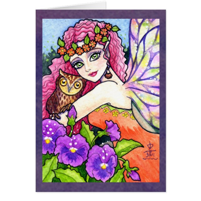 Butterfly Flower Fairy Fantasy Card van Ann Howard (Voorkant)